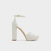 Aldo Enaegyn2.0 White/Bone Women's Platform Shoes - Strappy heeled sandal, Block heel Women